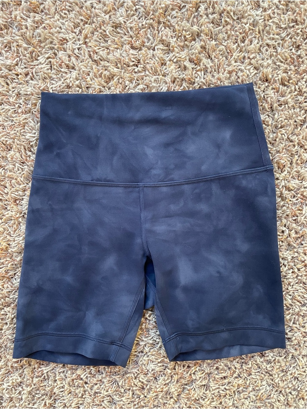 Lululemon High-Waist Blue Tie Dye Women's Athletic Biker Shorts Size 4